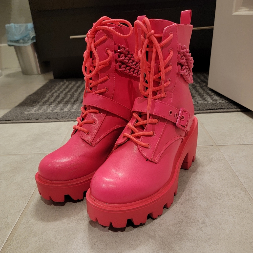 Cape Robbin Pink Combat Boots